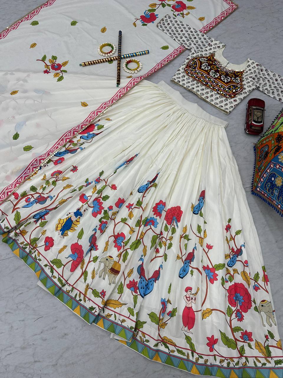 Traditional Gamathi Embroidery Lehenga for Navratri