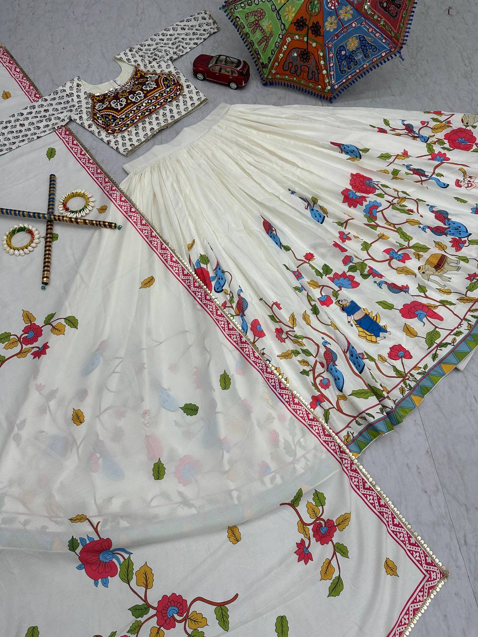 Traditional Gamathi Embroidery Lehenga for Navratri