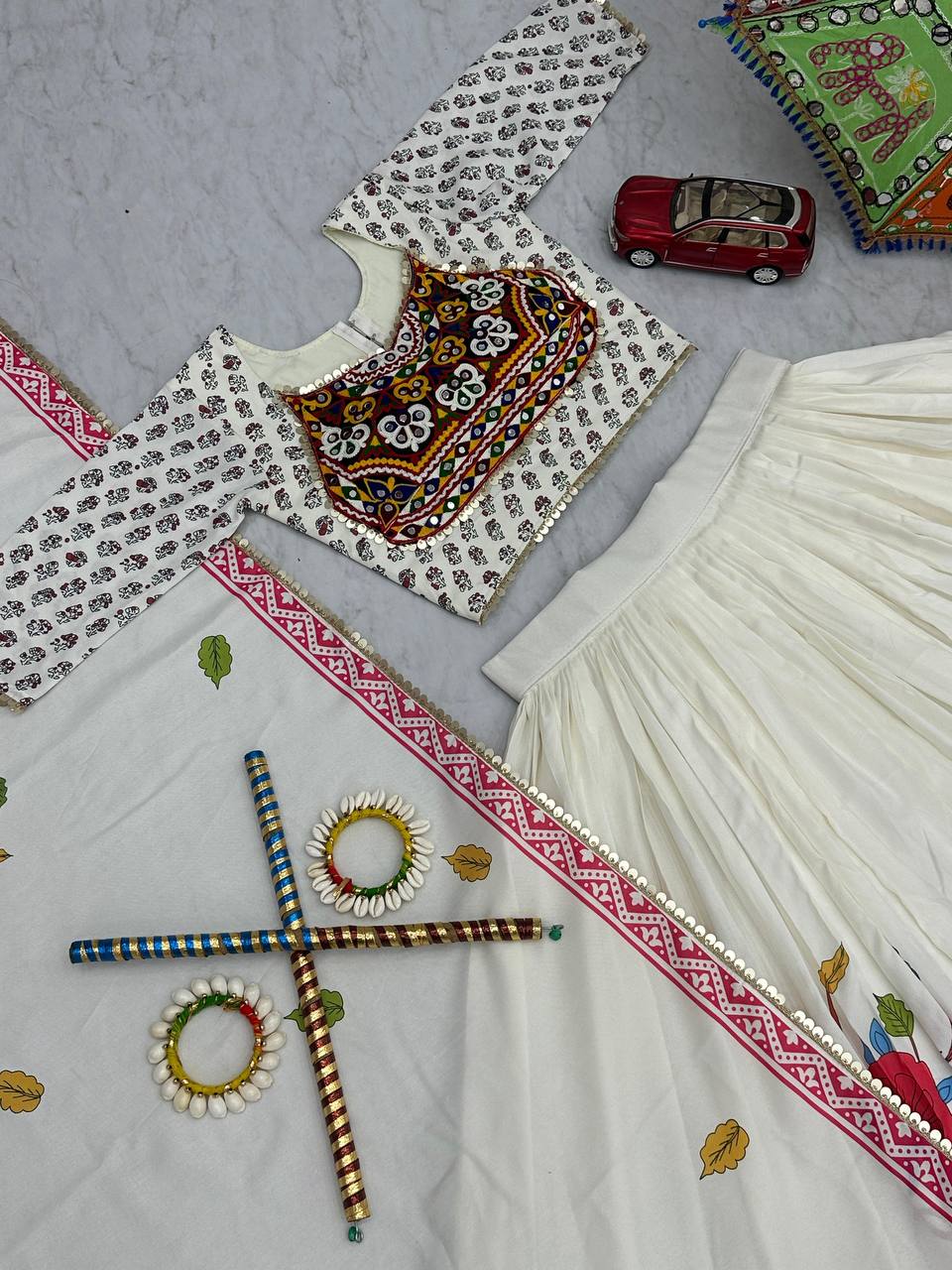 Traditional Gamathi Embroidery Lehenga for Navratri