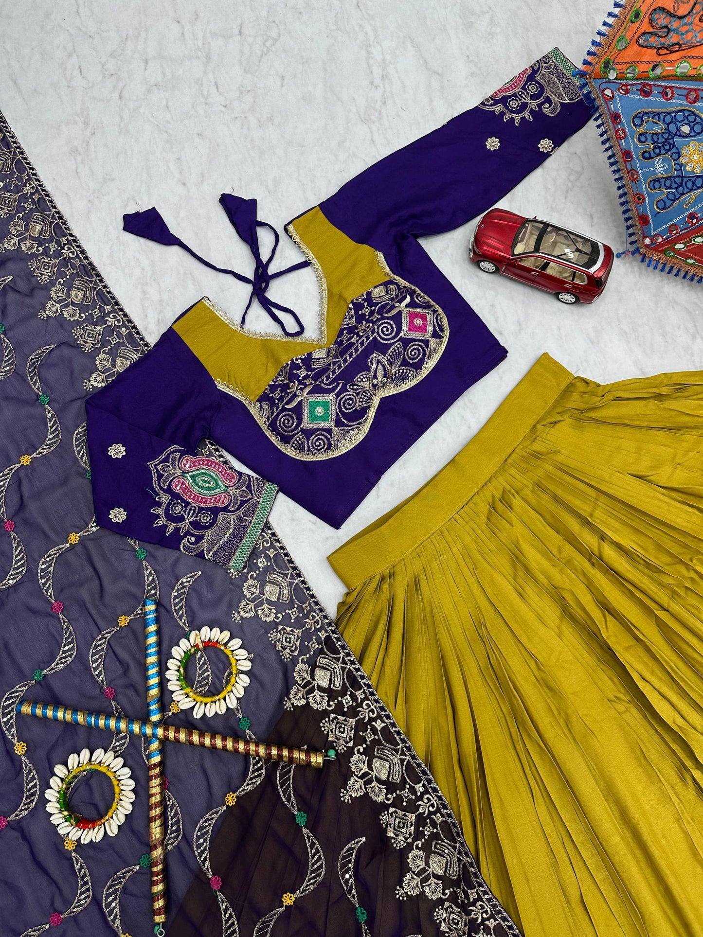 Pure Cotton Embroidered Navratri Lehenga Choli Set