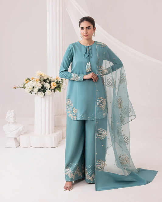 3-Piece Premium Crepe & Organza Set