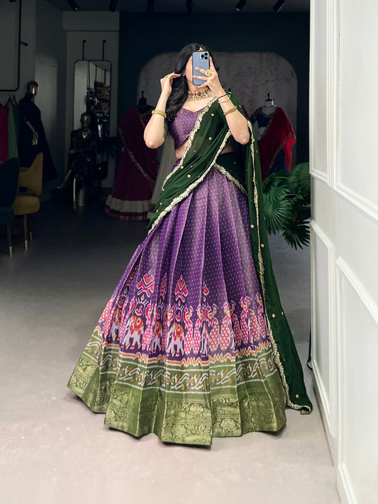 Kanchipuram Silk Lehenga Set with Georgette Dupatta