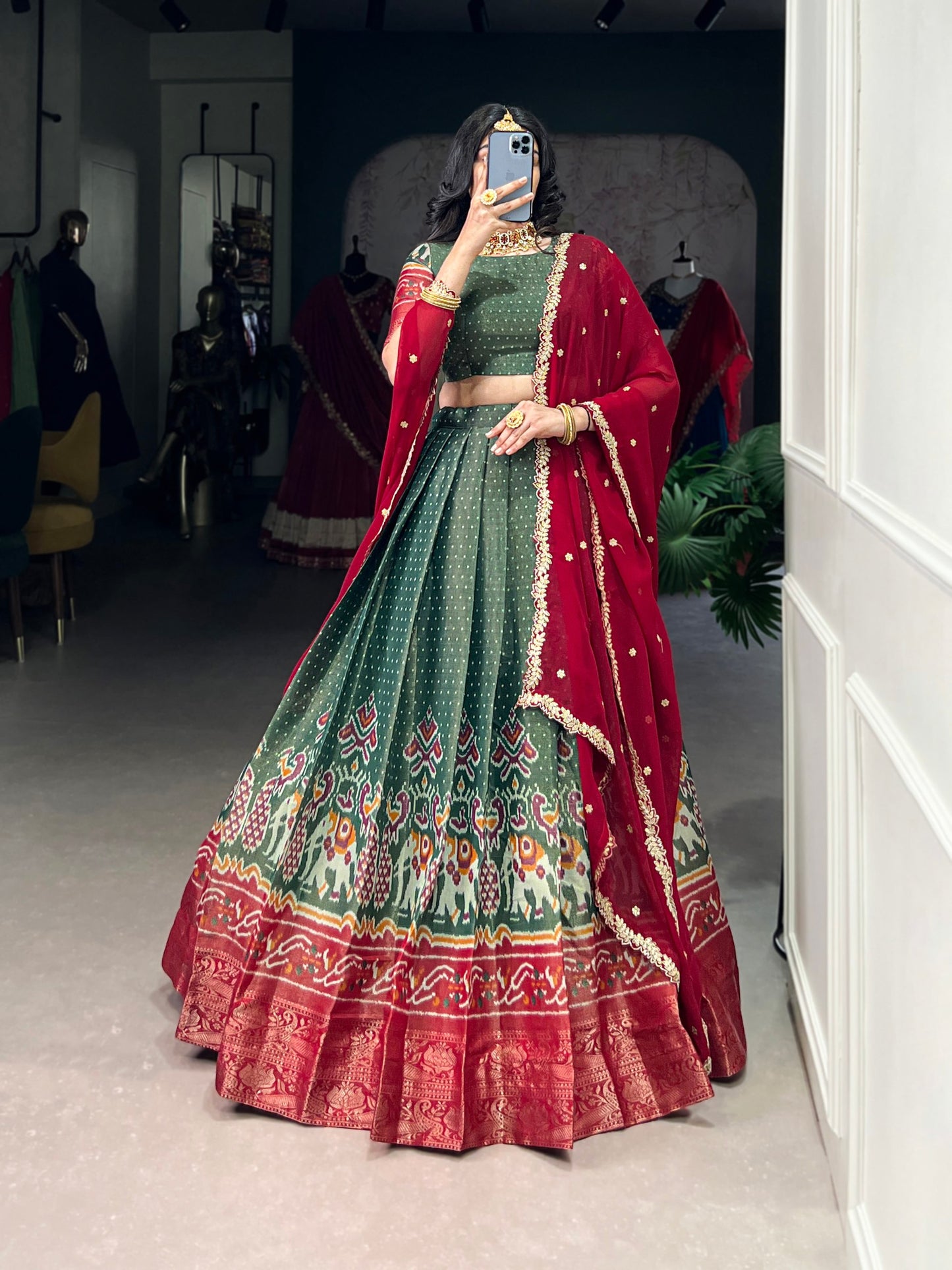 Kanchipuram Silk Lehenga Set with Georgette Dupatta