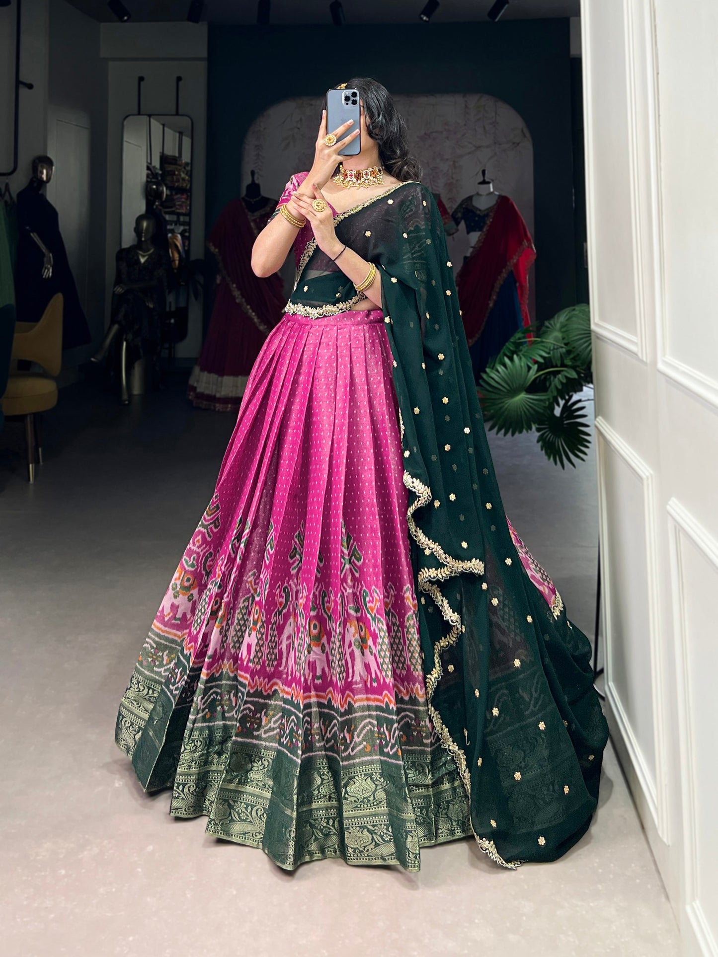 Kanchipuram Silk Lehenga Set with Georgette Dupatta