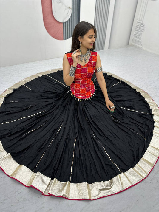 Foil Print Cotton Lehenga Choli – Navratri Collection