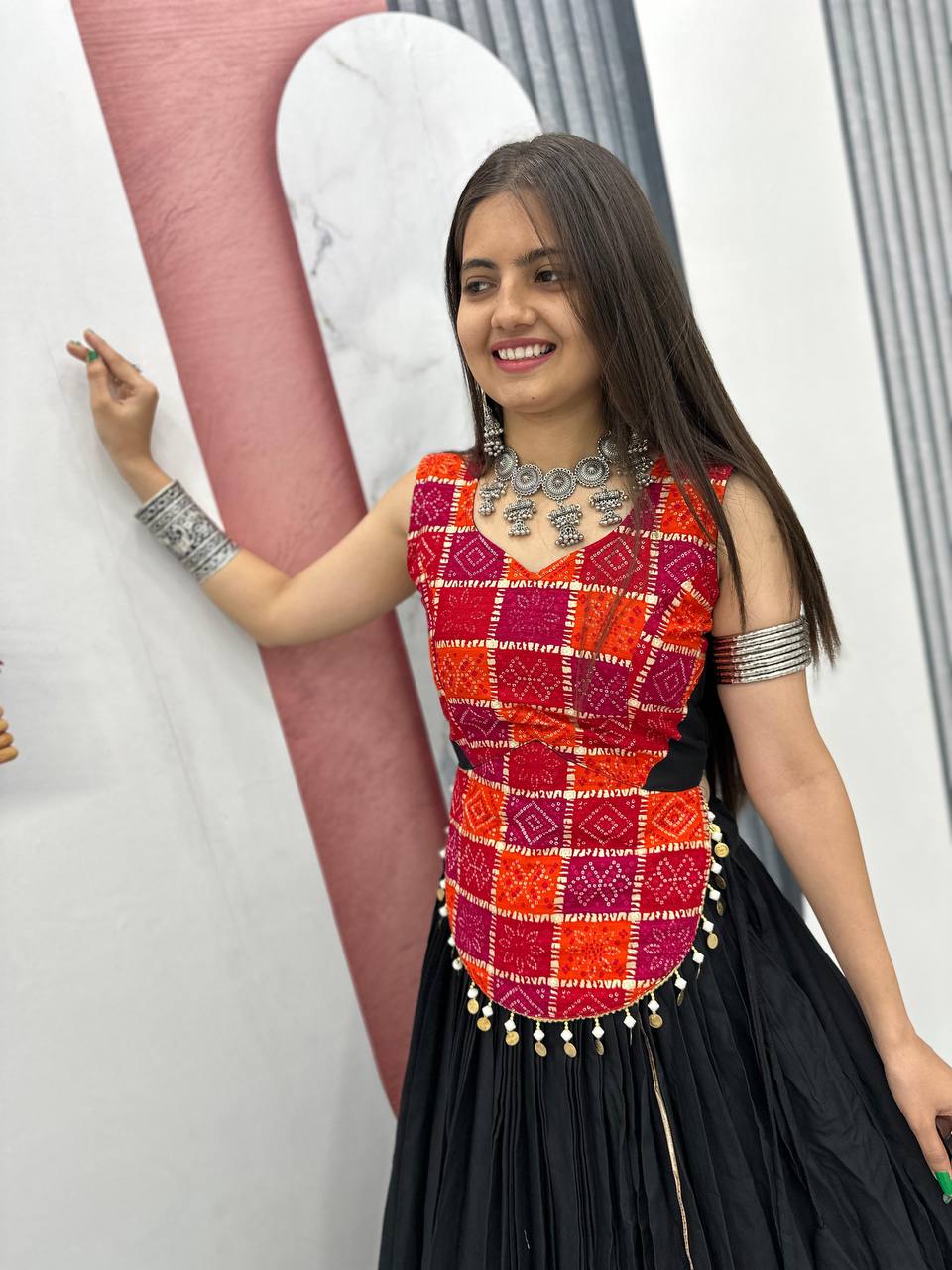 Foil Print Cotton Lehenga Choli – Navratri Collection