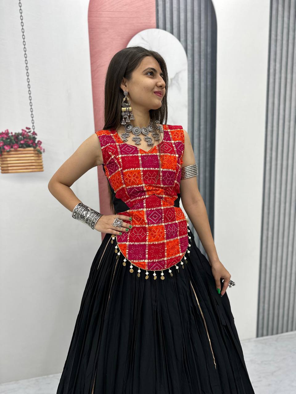 Foil Print Cotton Lehenga Choli – Navratri Collection