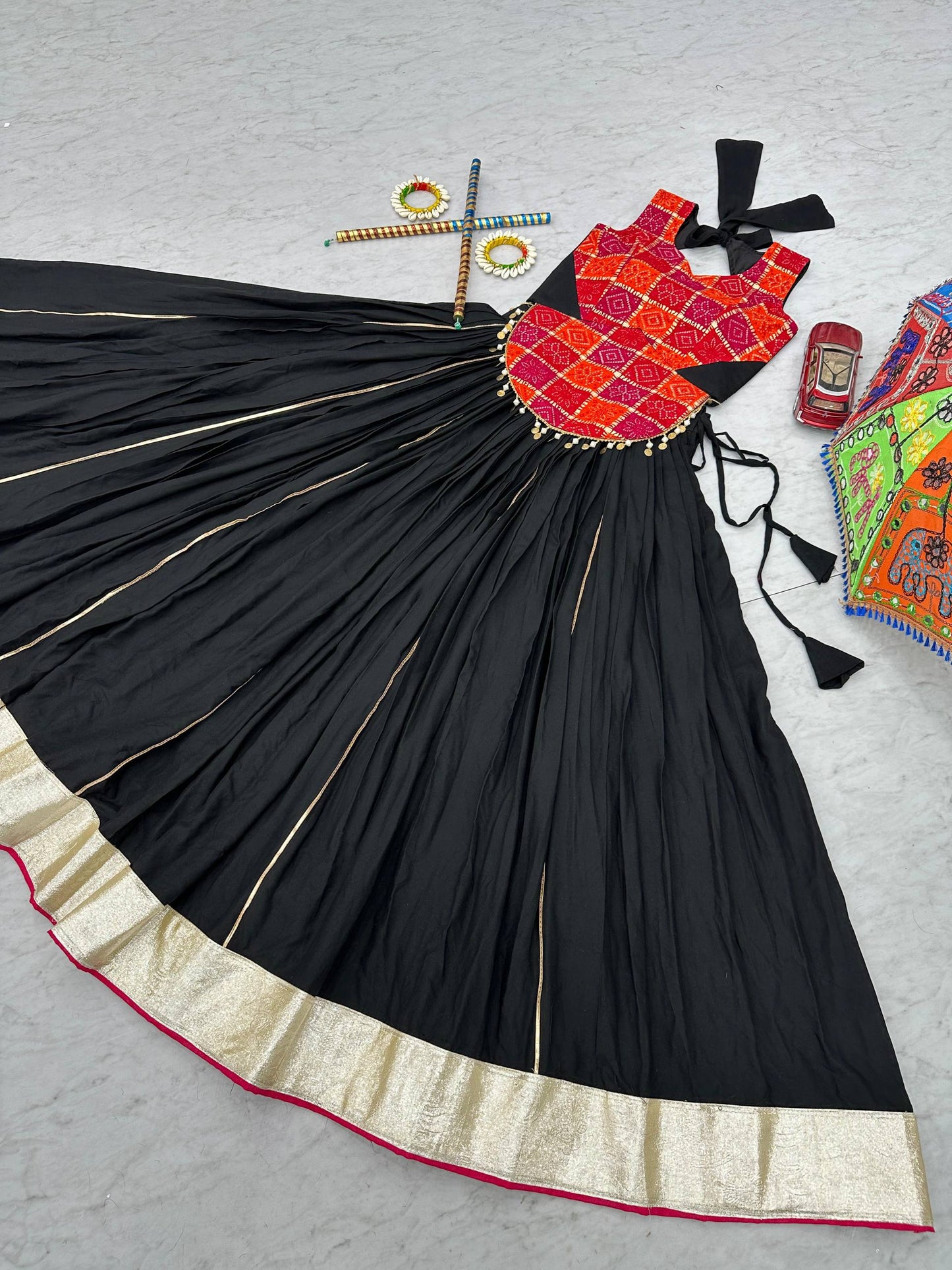 Foil Print Cotton Lehenga Choli – Navratri Collection
