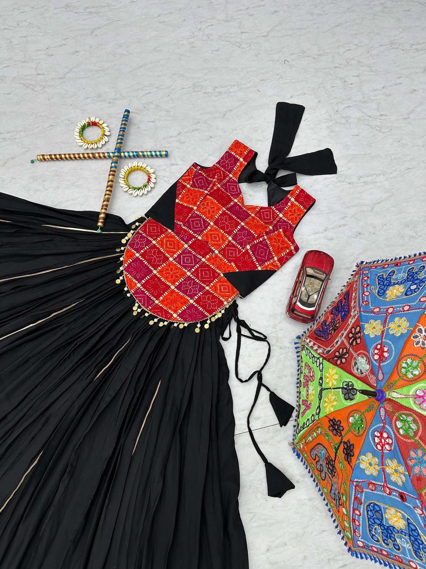 Foil Print Cotton Lehenga Choli – Navratri Collection