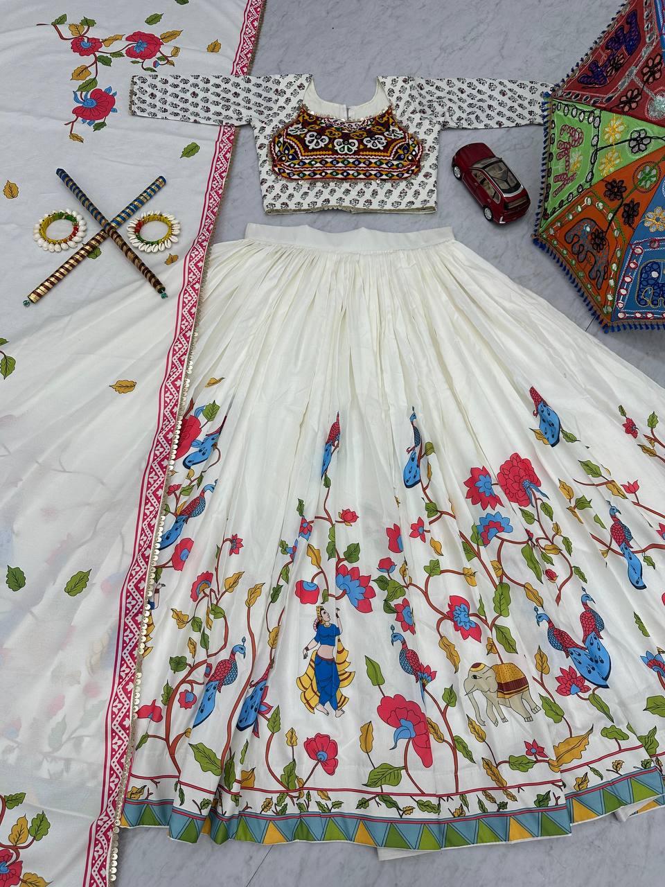 Traditional Gamathi Embroidery Lehenga for Navratri