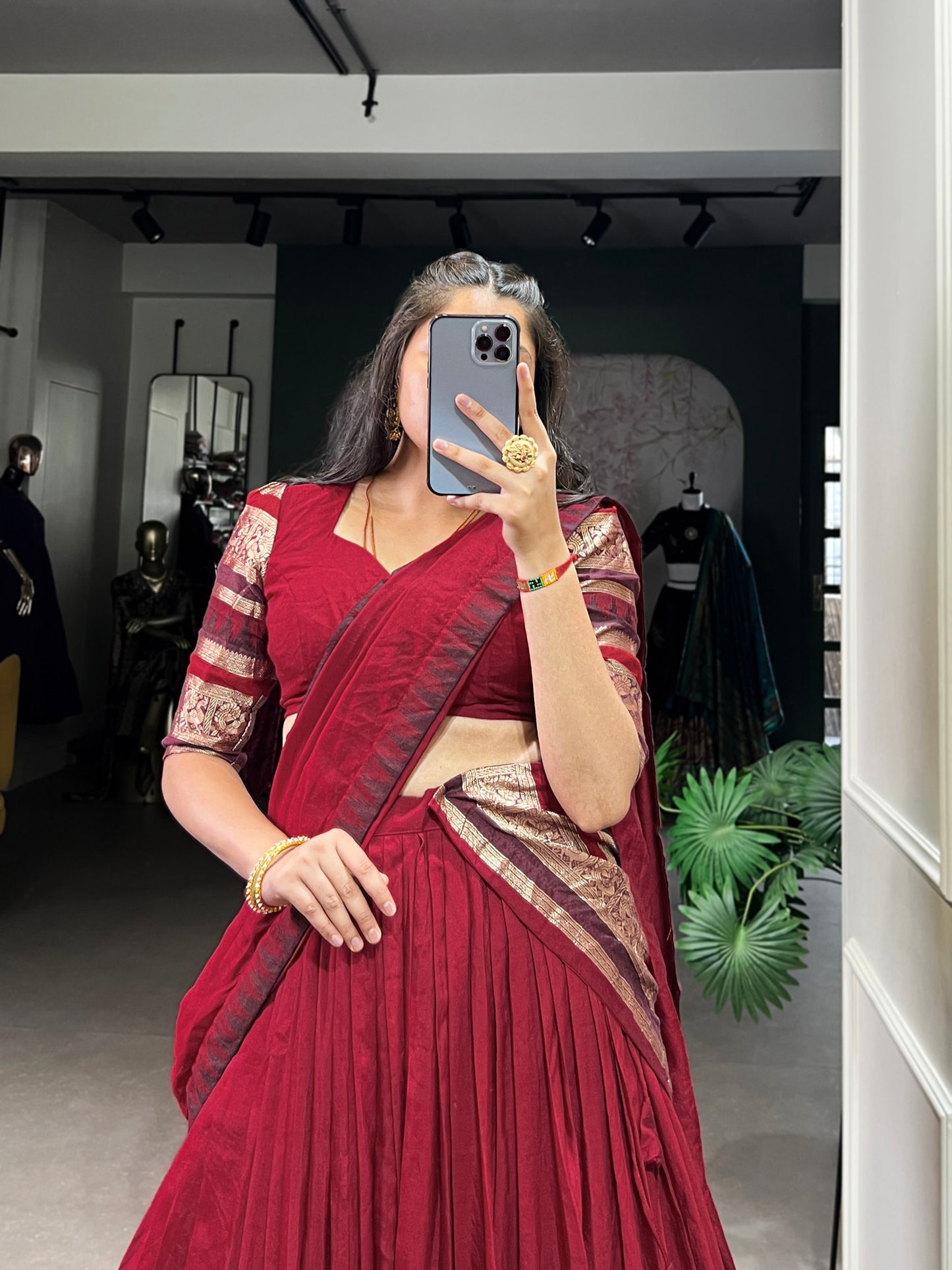 Elegant 4-Meter Flair Lehenga Choli in Pure Chanderi