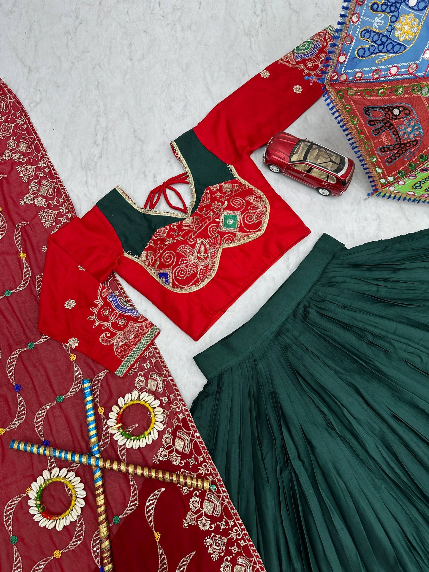 Pure Cotton Embroidered Navratri Lehenga Choli Set