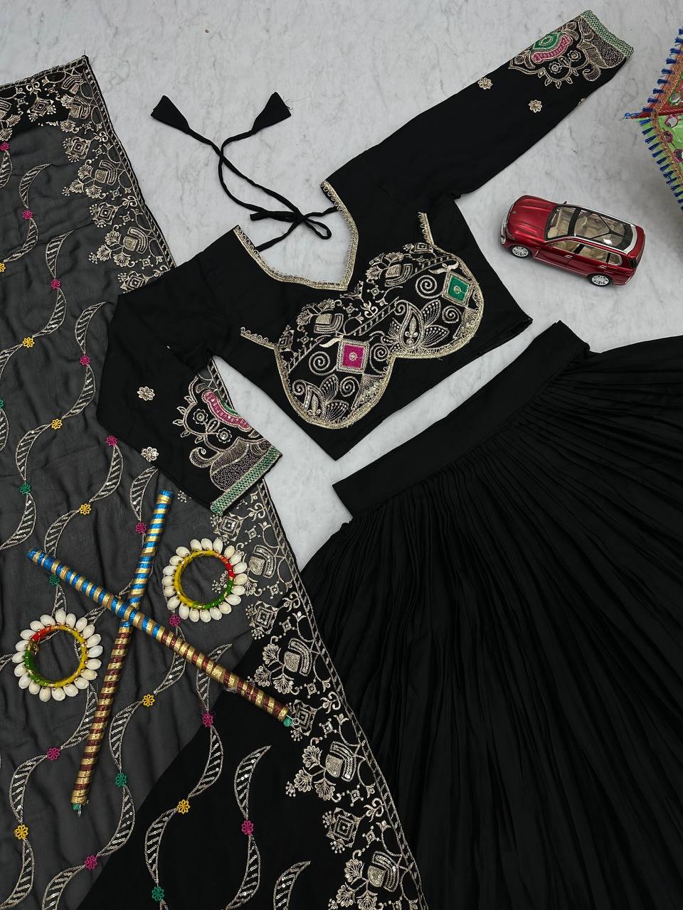Pure Cotton Embroidered Navratri Lehenga Choli Set