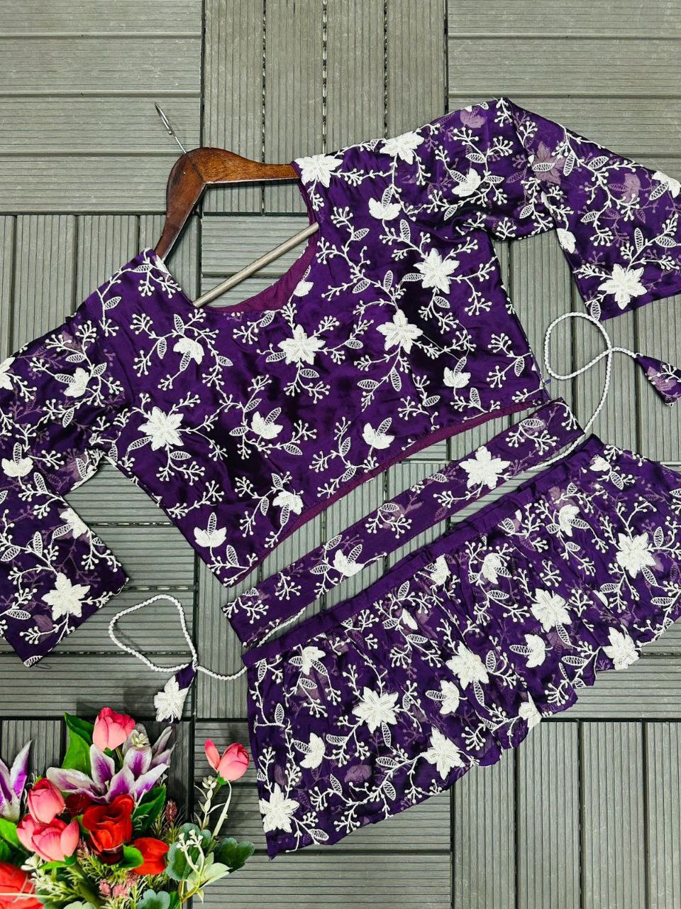 Heavy Rangoli Lehenga with Embroidery & Jalar Blouse