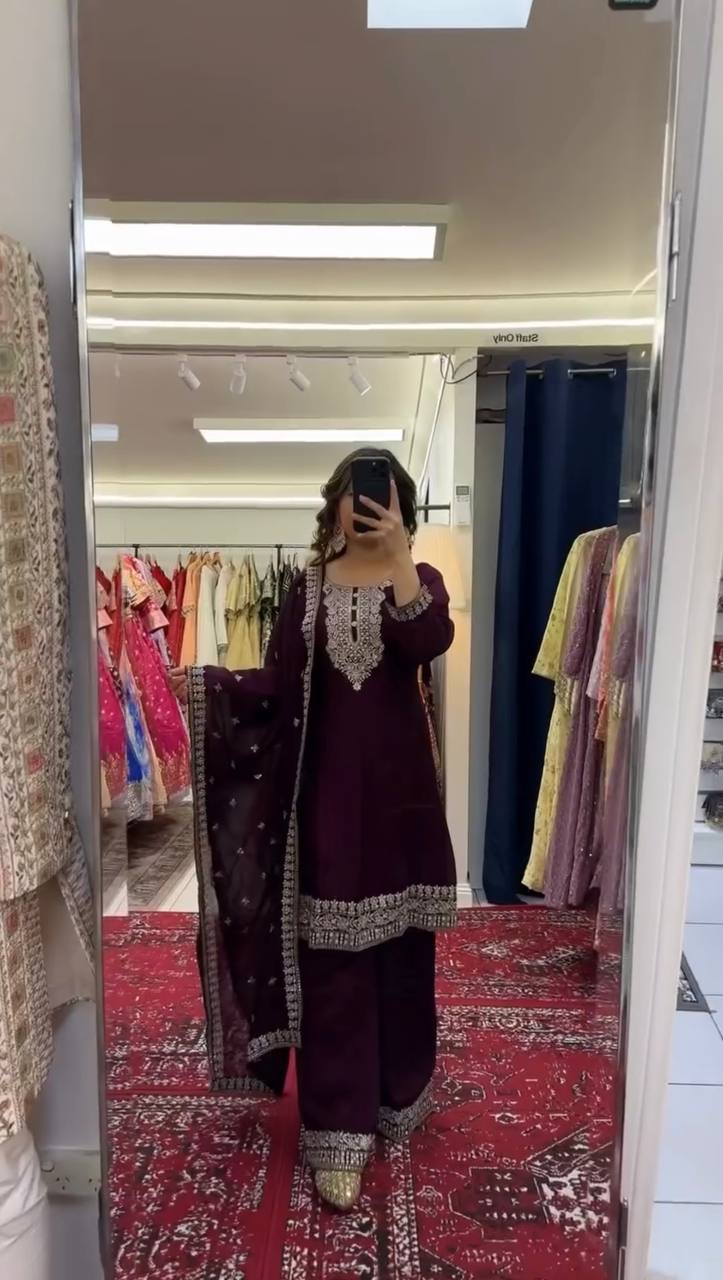 Elegant Thread & Sequin Work Co-ord Set for Festive Wear
