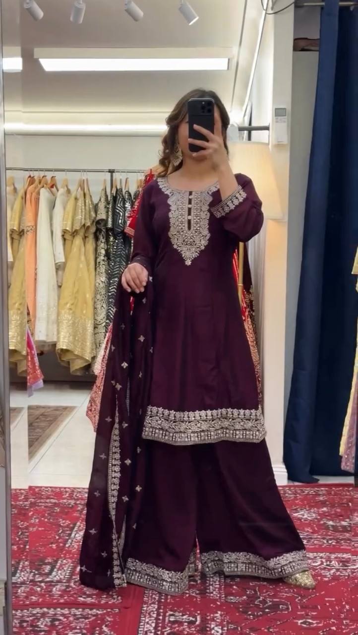 Elegant Thread & Sequin Work Co-ord Set for Festive Wear