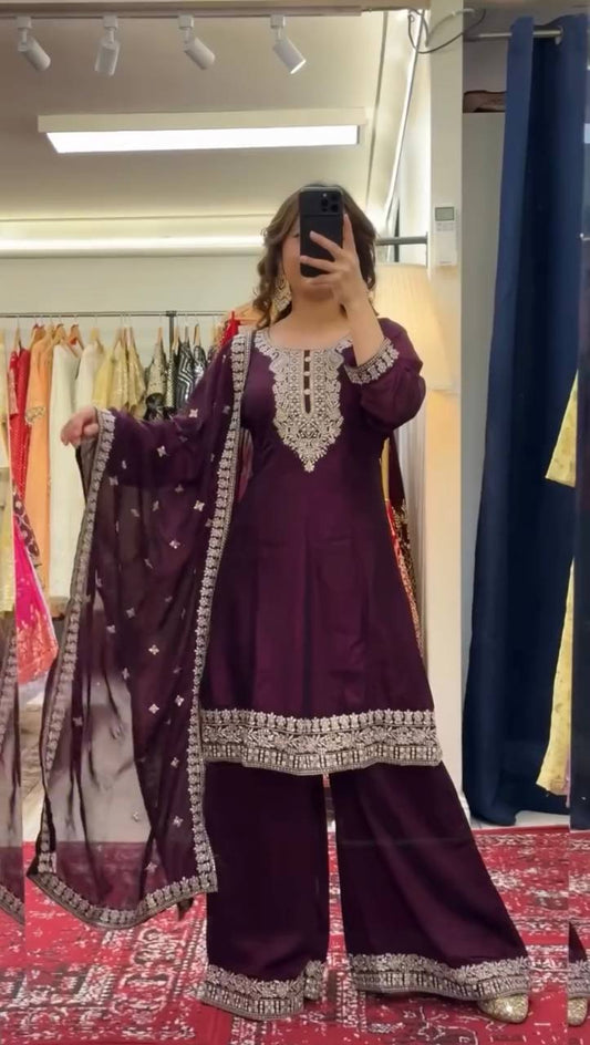 Elegant Thread & Sequin Work Co-ord Set for Festive Wear