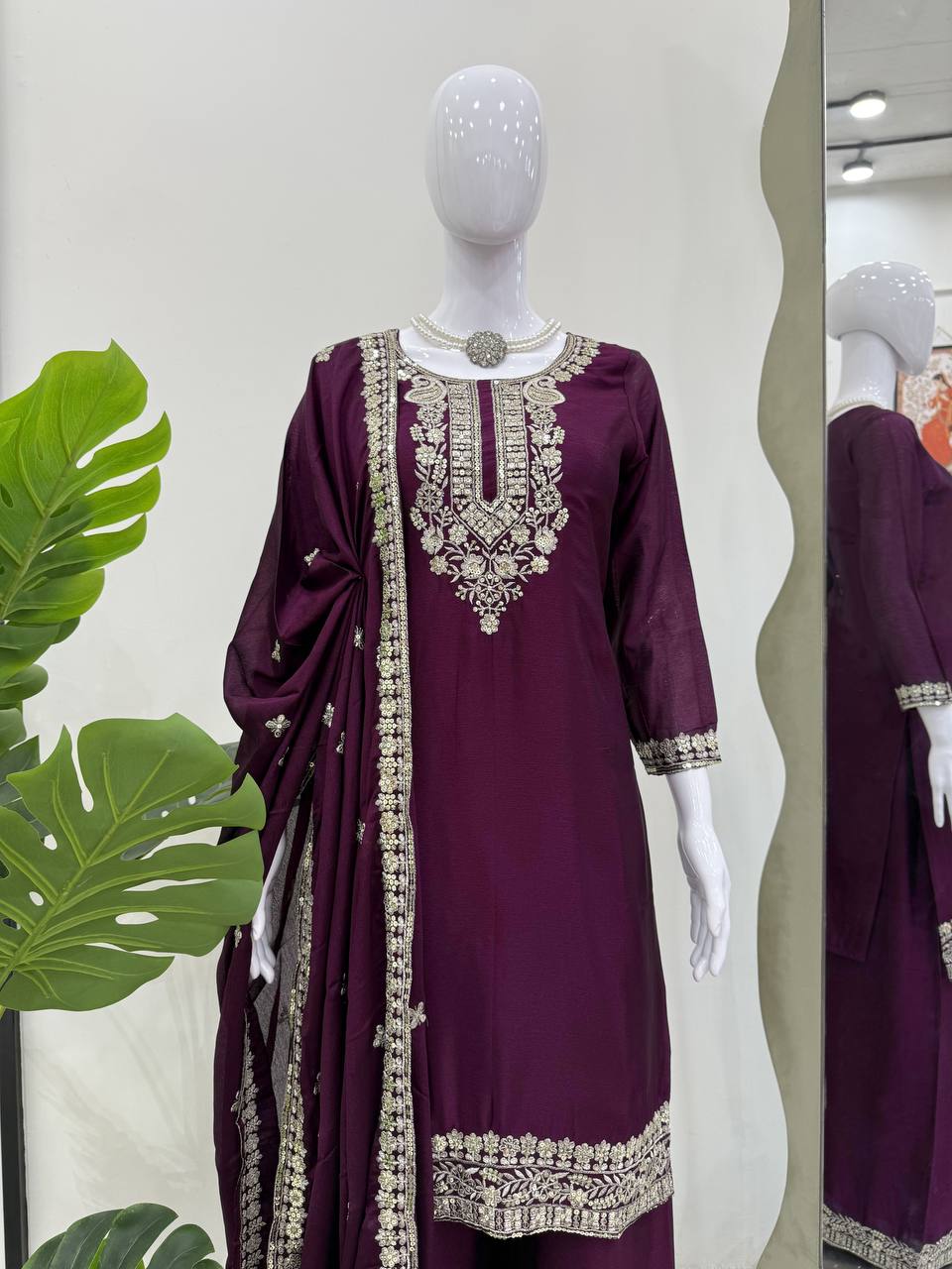 Elegant Thread & Sequin Work Co-ord Set for Festive Wear