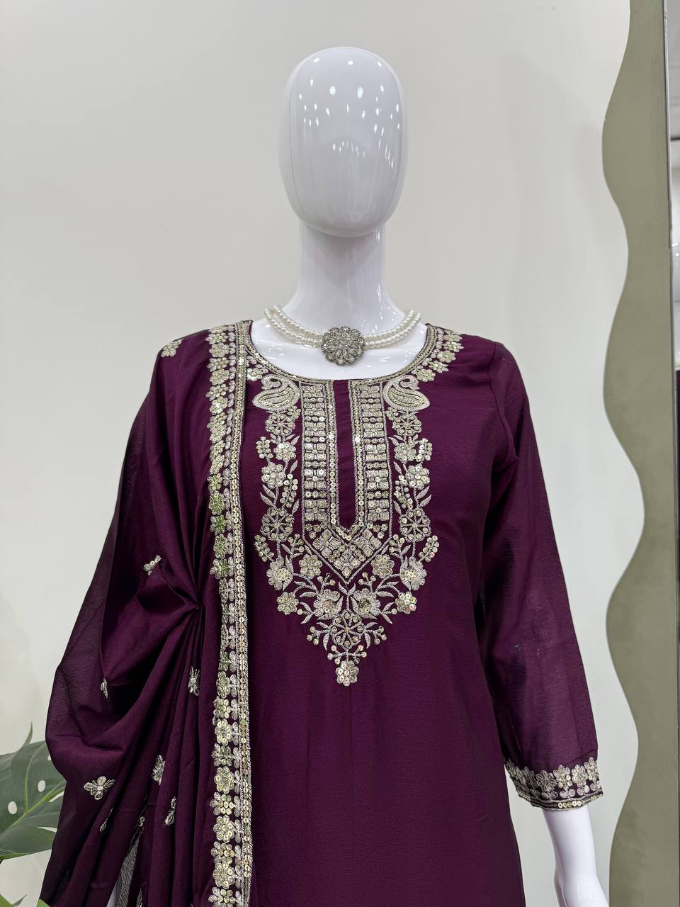 Elegant Thread & Sequin Work Co-ord Set for Festive Wear