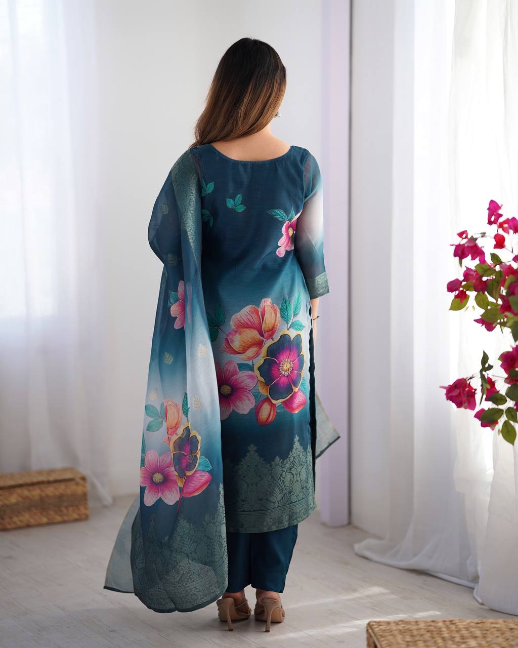 Graceful Chanderi Silk Suit Set with Dupatta