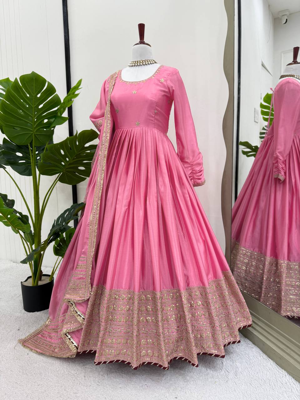 Designer Ethnic Set with Dori Embellished Top & Dupatta