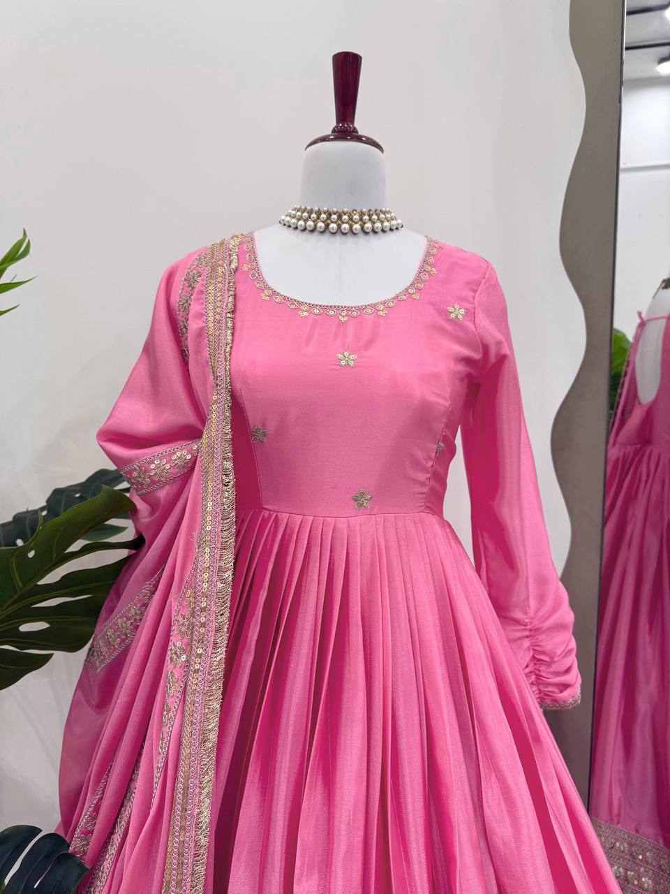 Designer Ethnic Set with Dori Embellished Top & Dupatta
