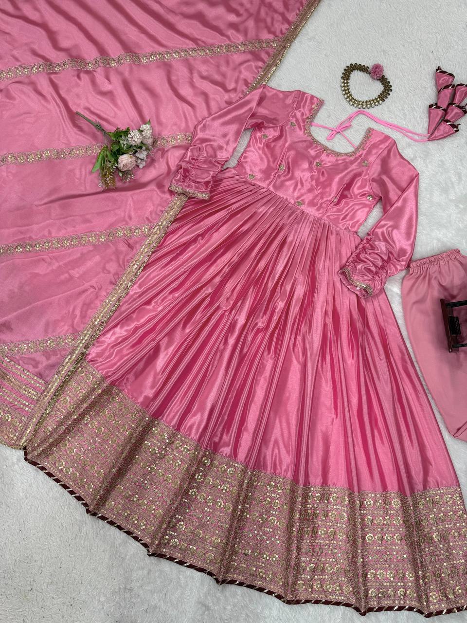 Designer Ethnic Set with Dori Embellished Top & Dupatta