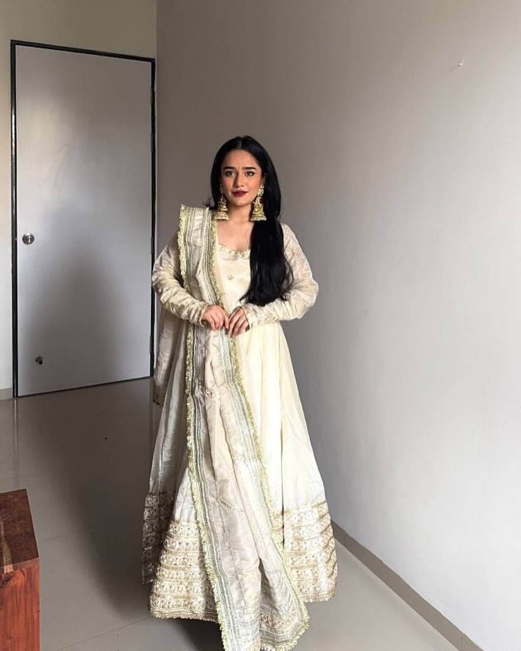 Designer Ethnic Set with Dori Embellished Top & Dupatta
