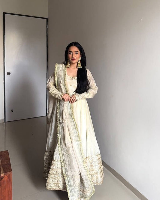 Designer Ethnic Set with Dori Embellished Top & Dupatta