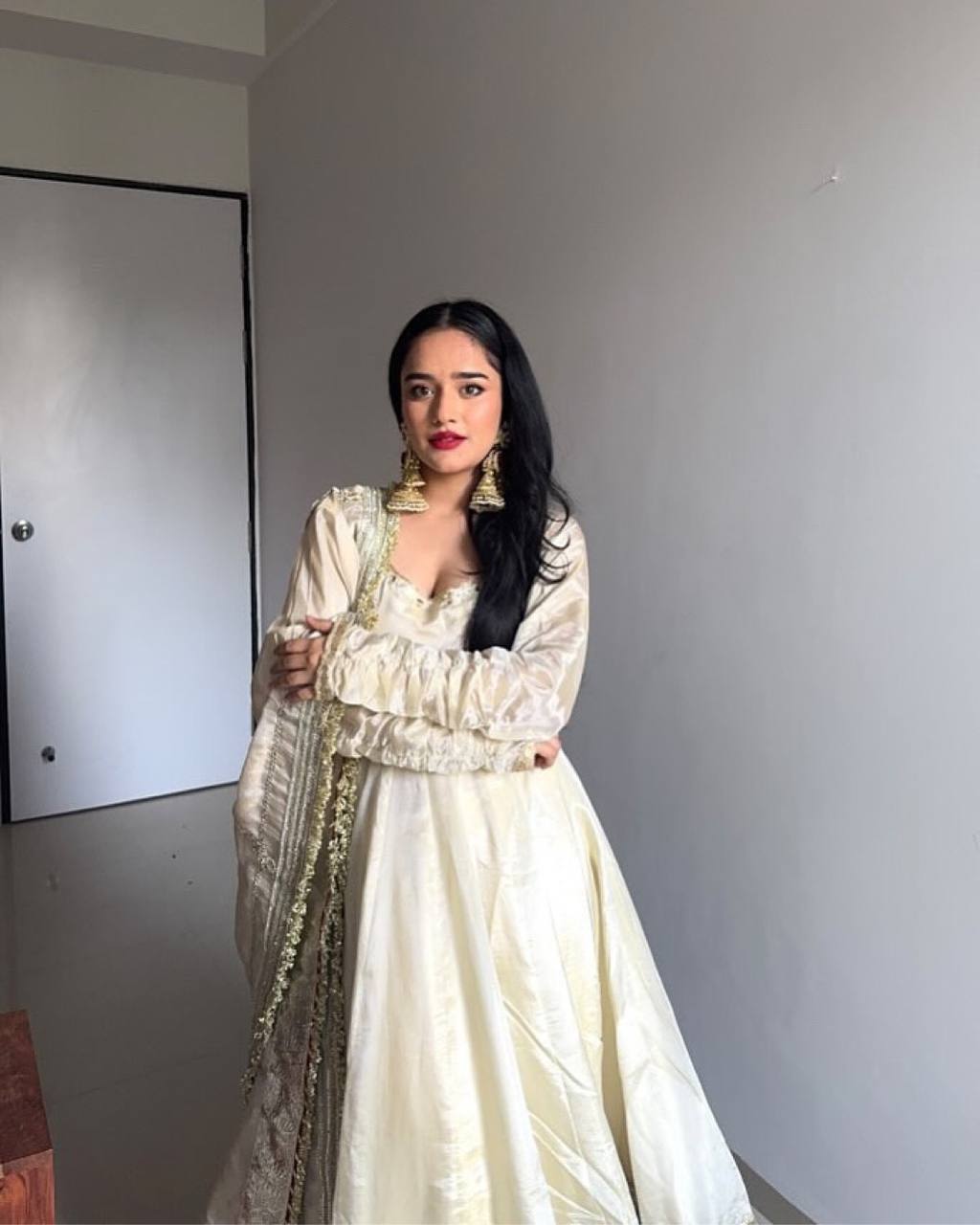 Designer Ethnic Set with Dori Embellished Top & Dupatta