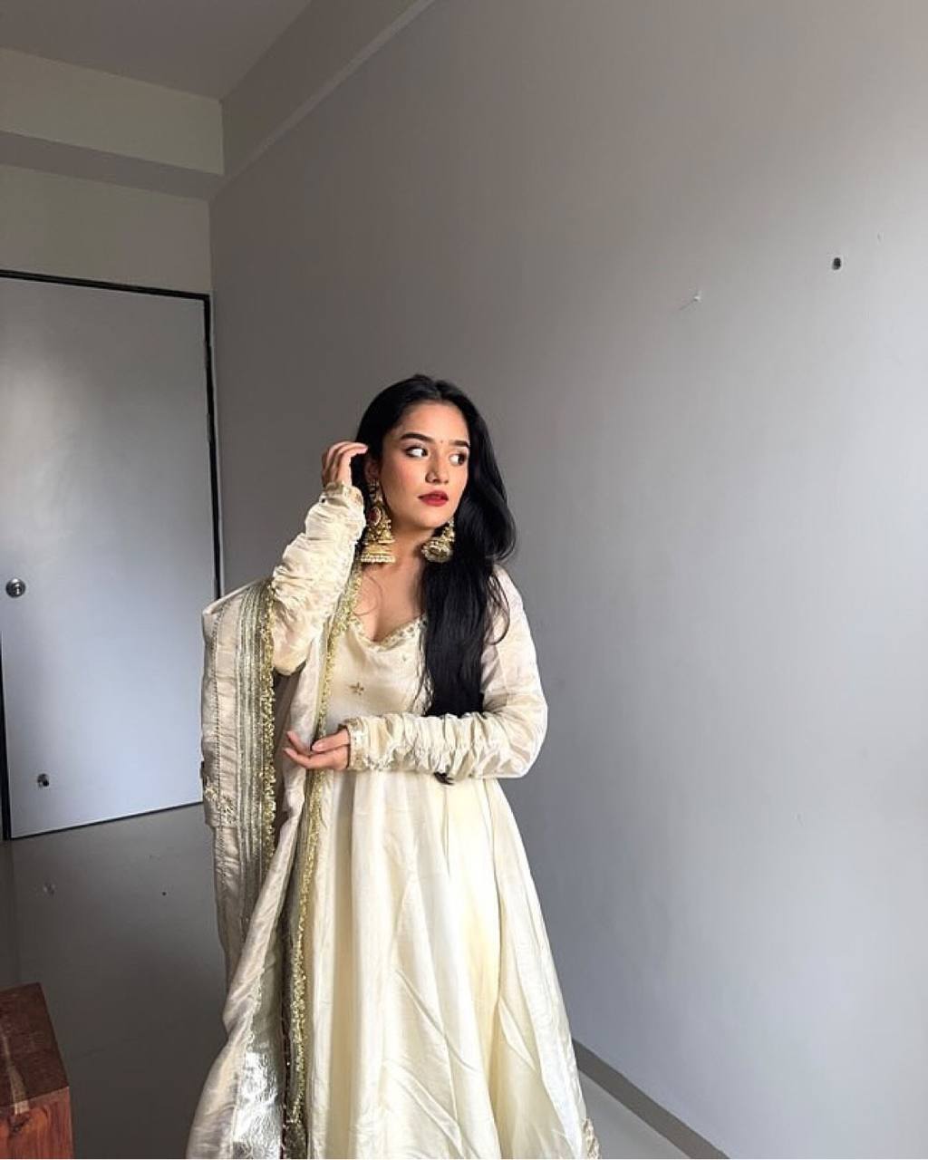 Designer Ethnic Set with Dori Embellished Top & Dupatta