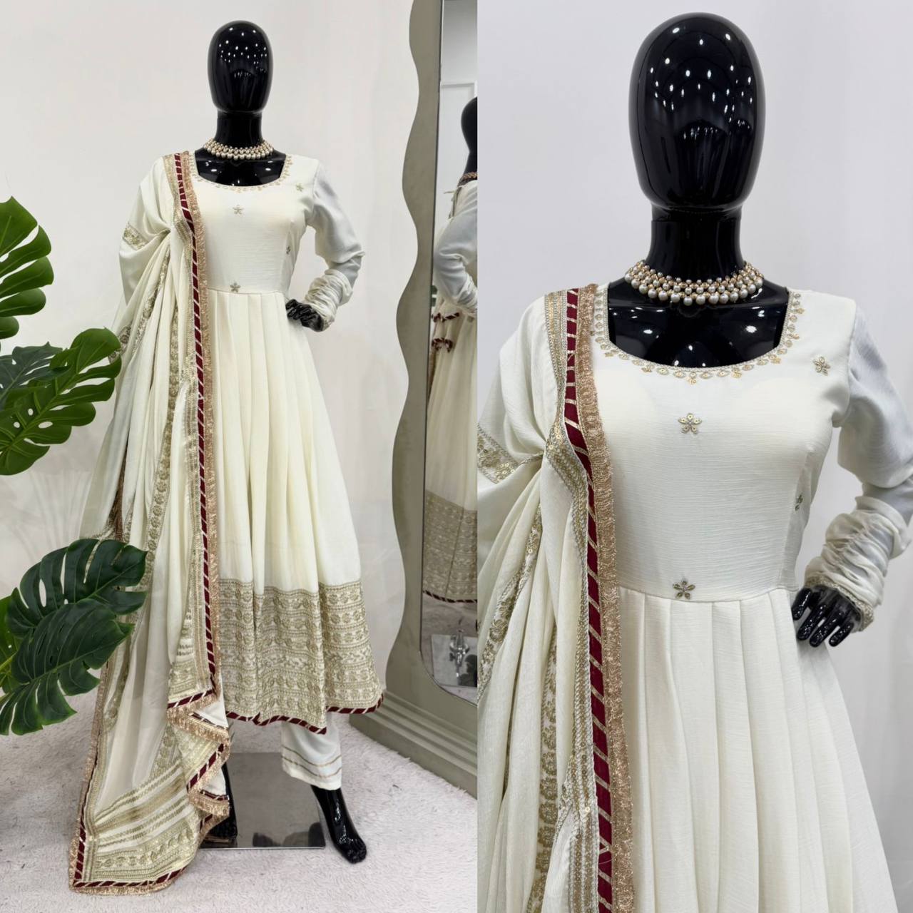 Designer Ethnic Set with Dori Embellished Top & Dupatta