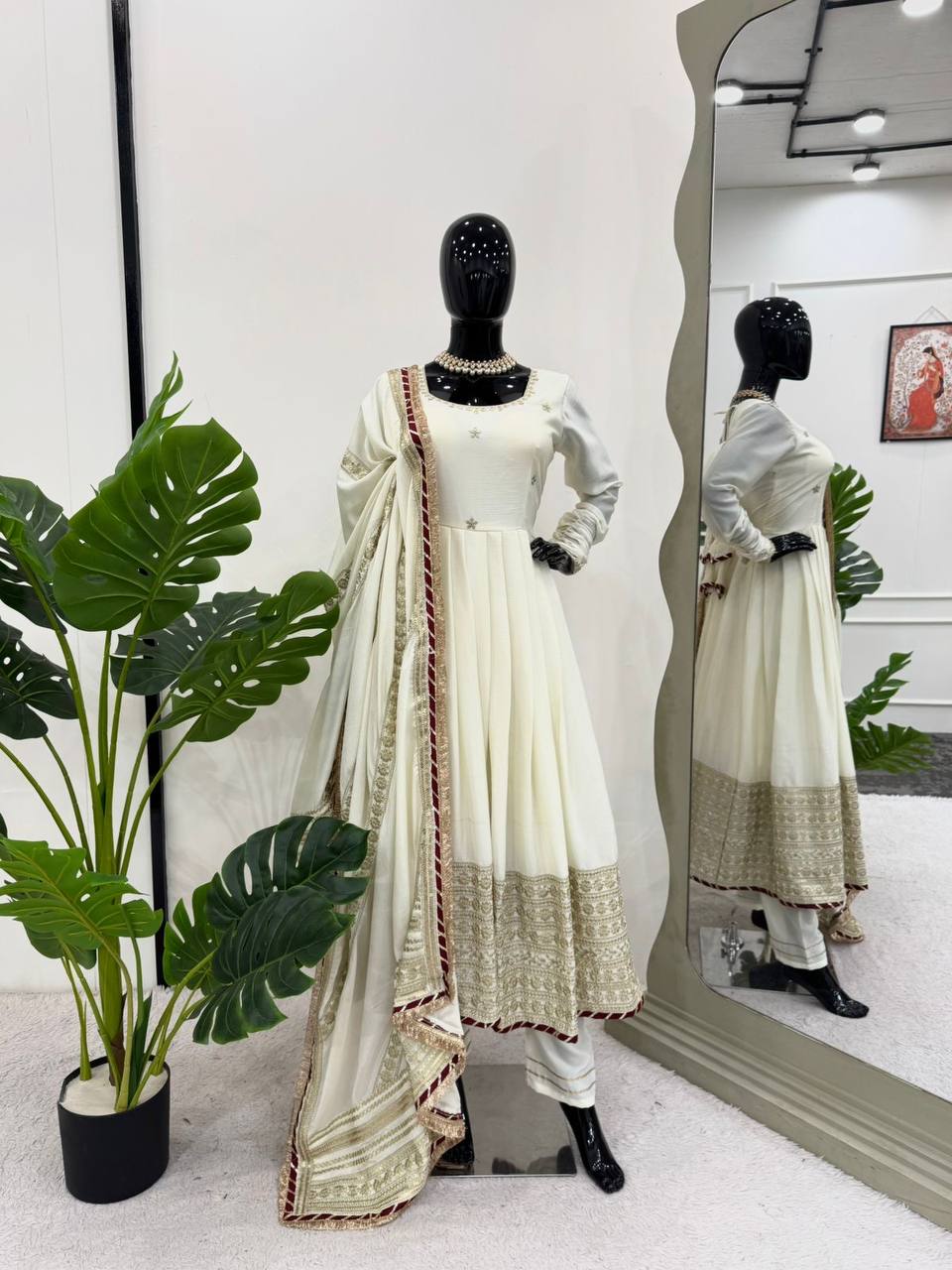 Designer Ethnic Set with Dori Embellished Top & Dupatta