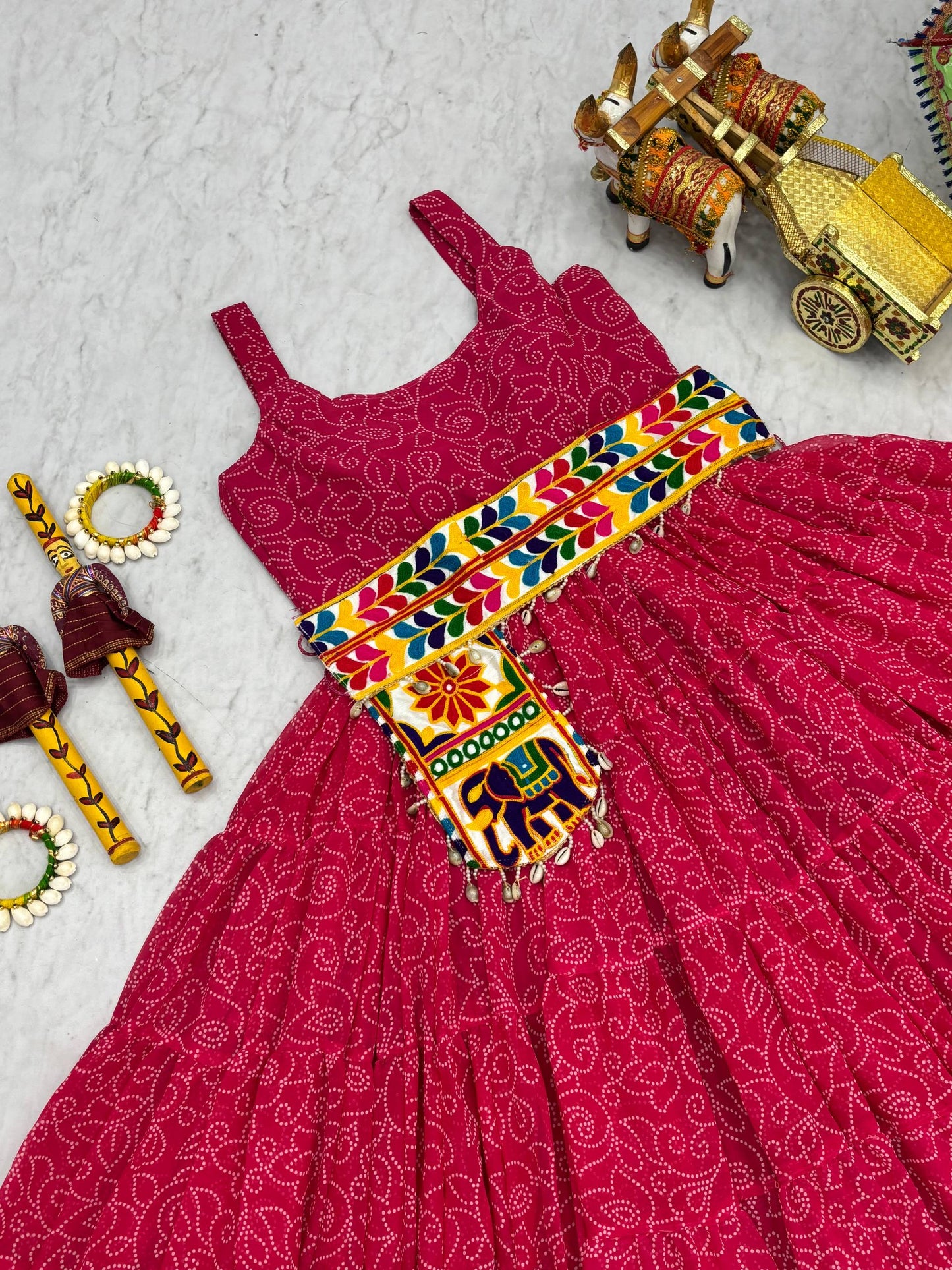 Heavy Flair Navratri Gown with Mirror Work & Codi Lace