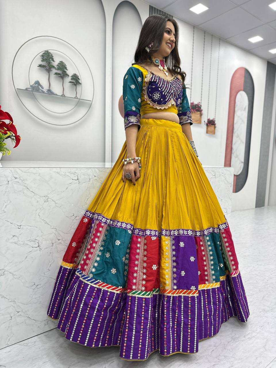 Traditional Navratri Lehenga with Fox Georgette Dupatta