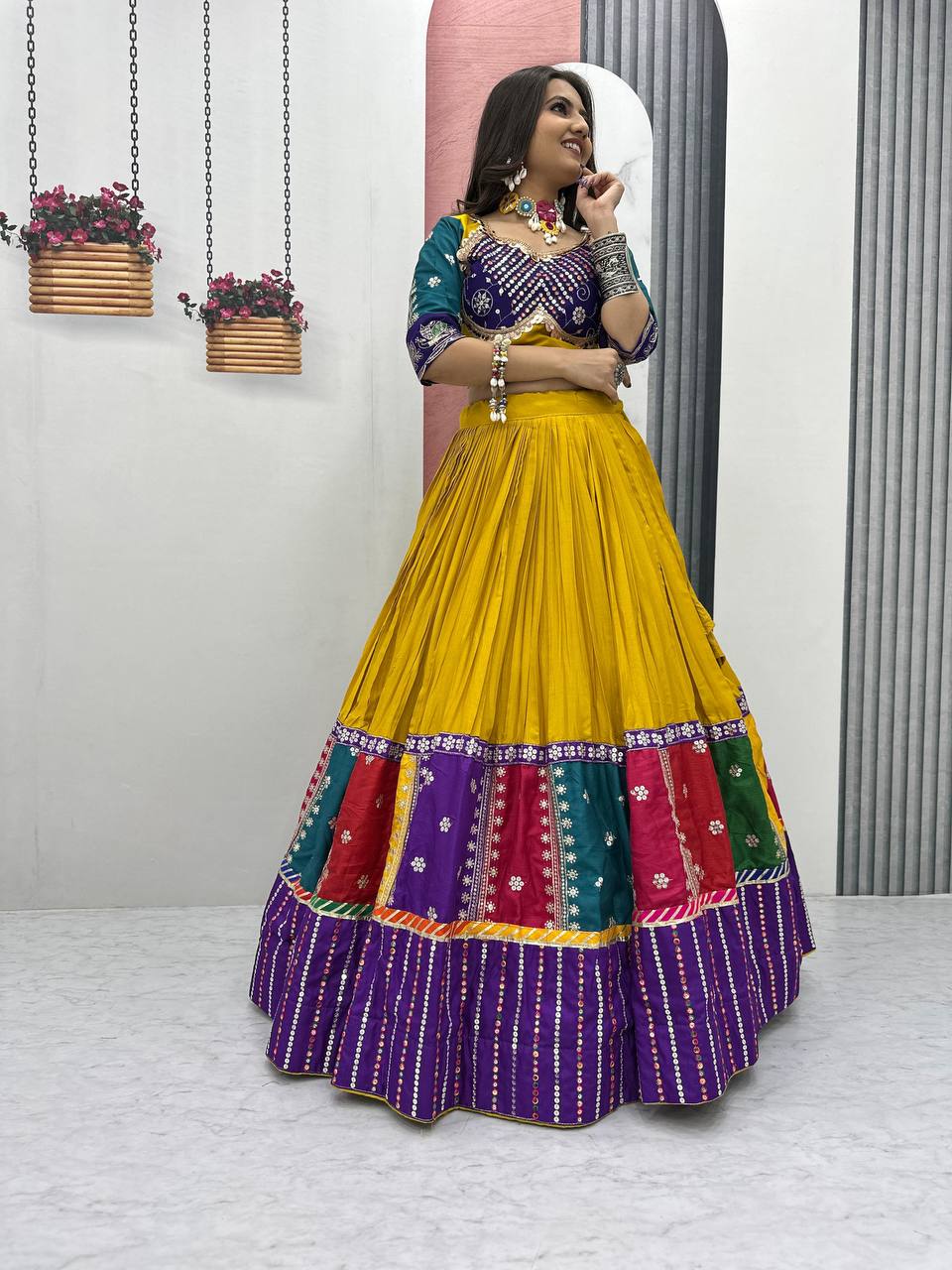 Traditional Navratri Lehenga with Fox Georgette Dupatta