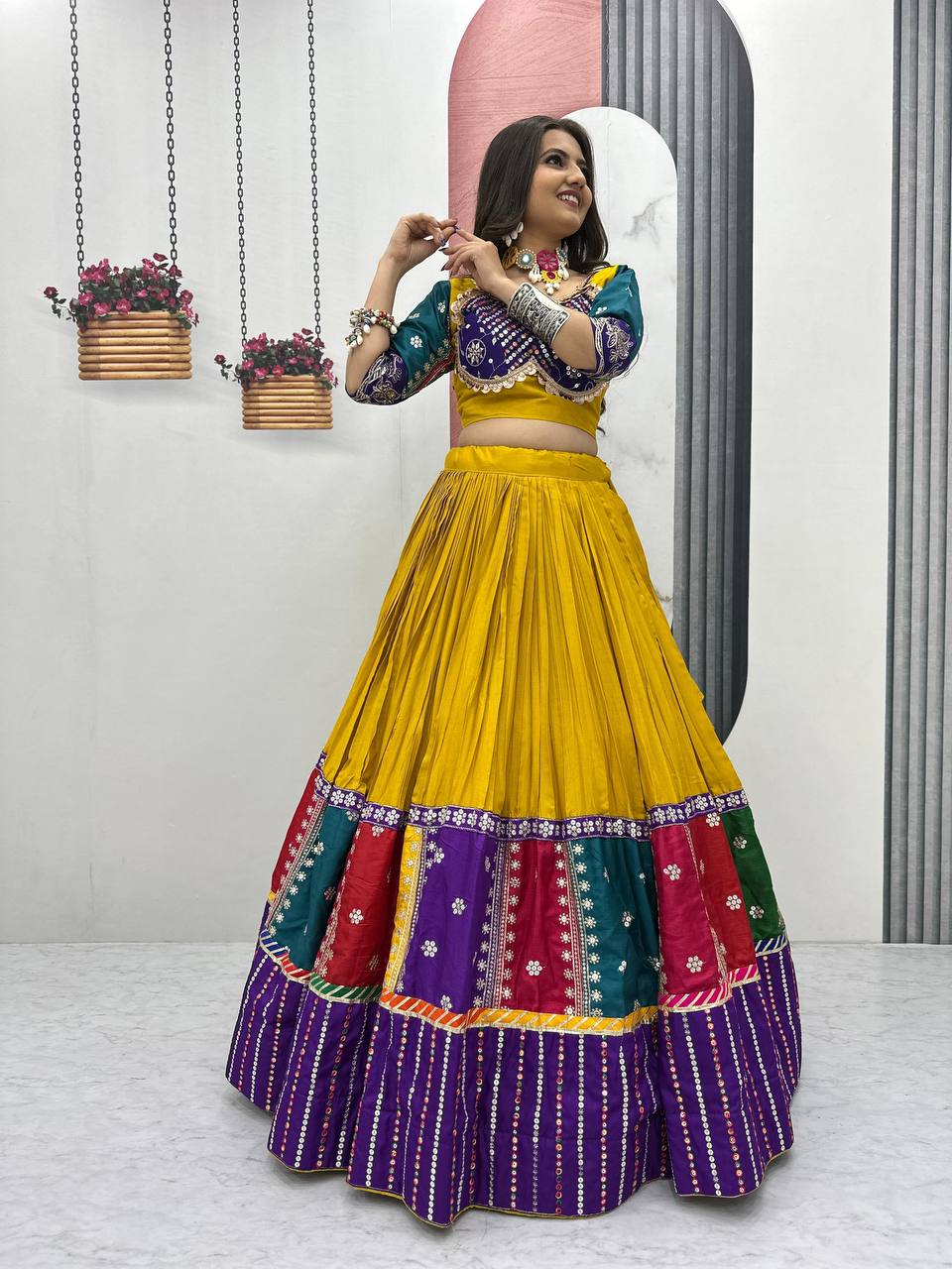 Traditional Navratri Lehenga with Fox Georgette Dupatta