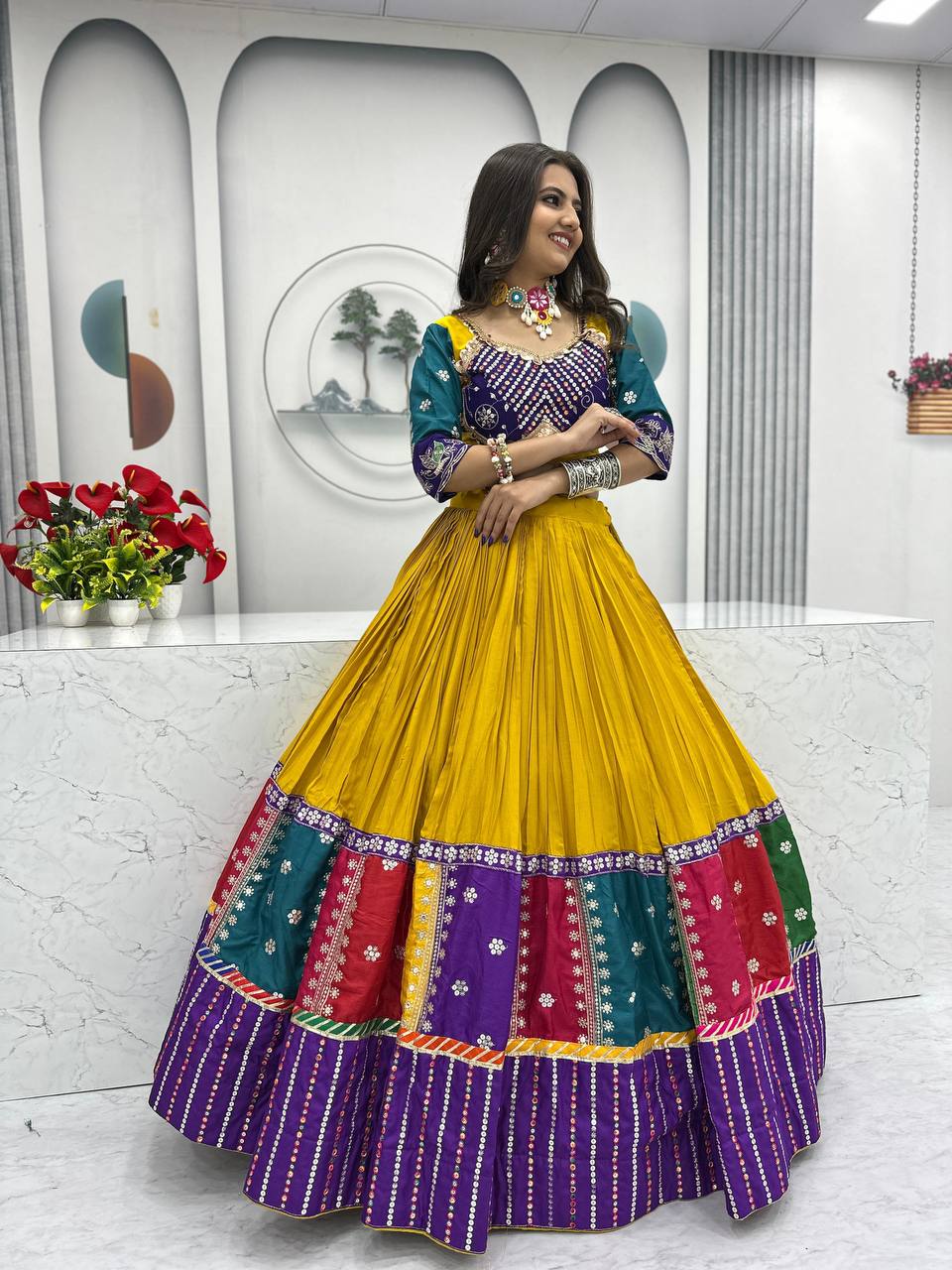Traditional Navratri Lehenga with Fox Georgette Dupatta