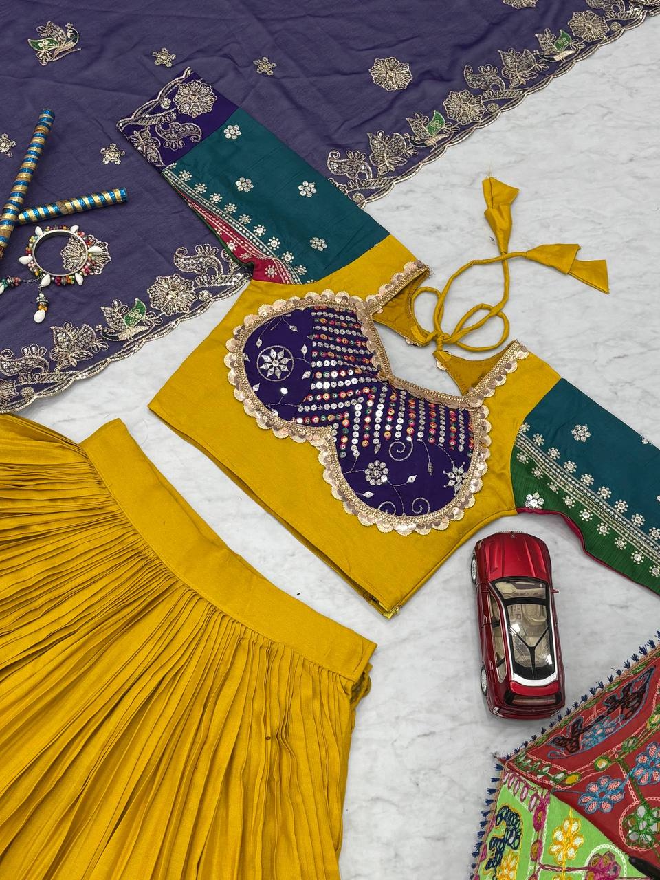 Traditional Navratri Lehenga with Fox Georgette Dupatta