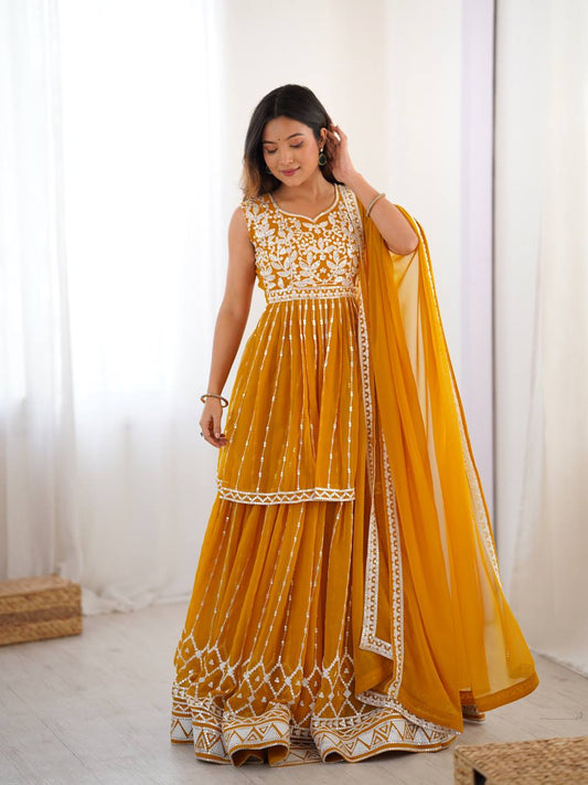 Elegant Partywear Sequin Lehenga with Dupatta