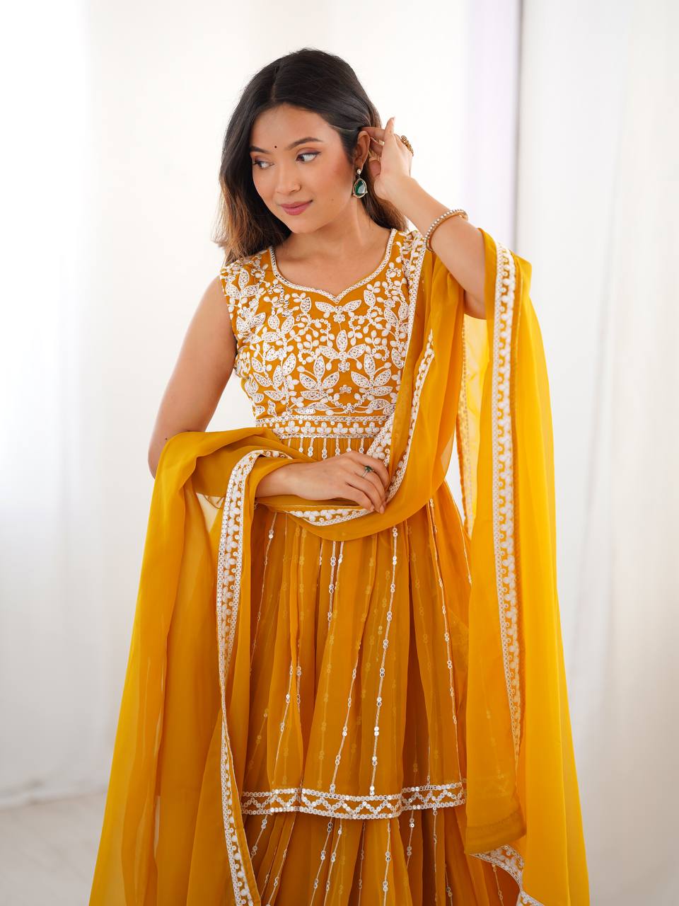 Elegant Partywear Sequin Lehenga with Dupatta