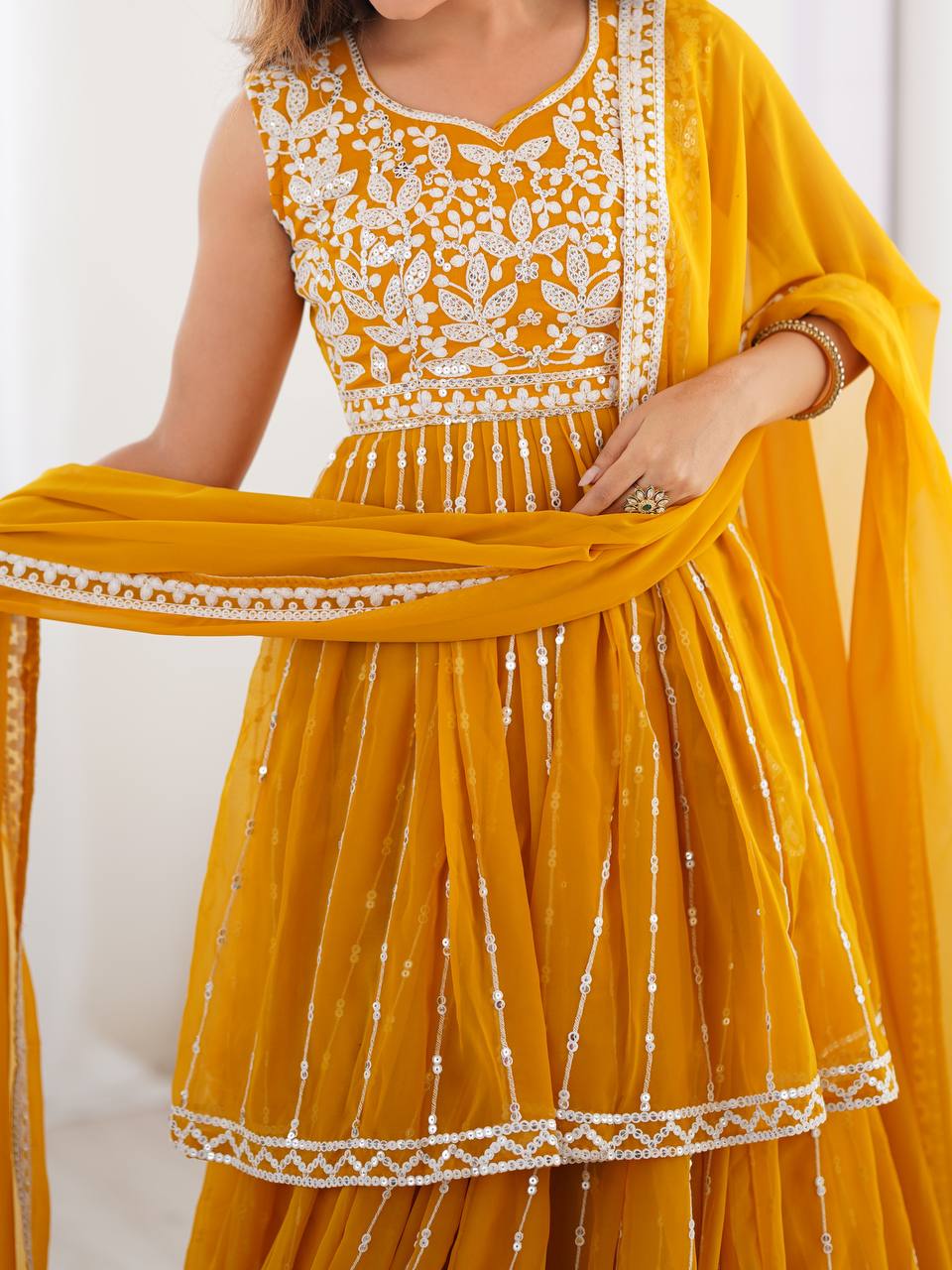 Elegant Partywear Sequin Lehenga with Dupatta