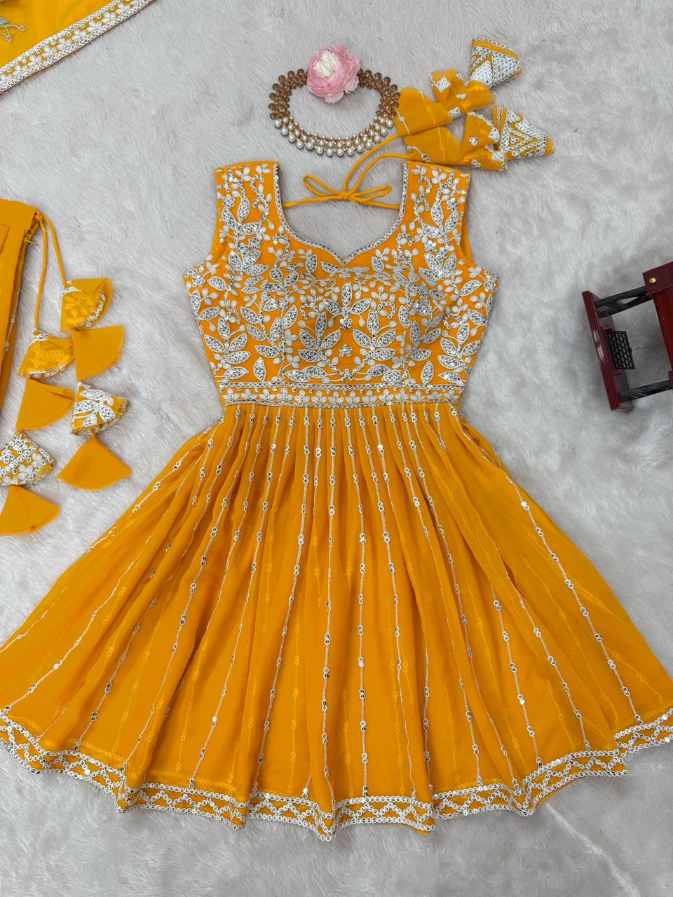 Elegant Partywear Sequin Lehenga with Dupatta