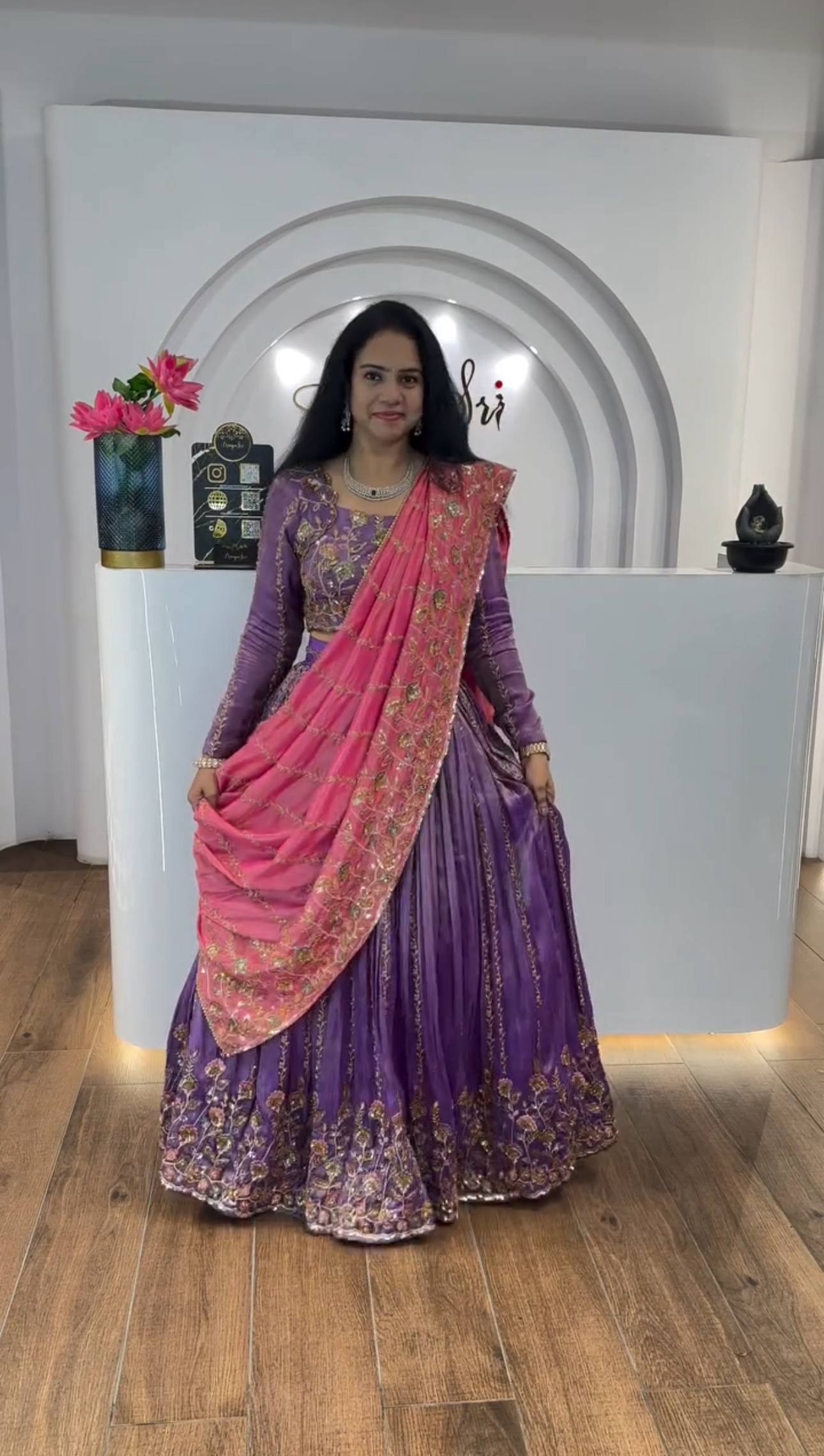 Designer Gold Crush Lehenga for Navratri and Weddings