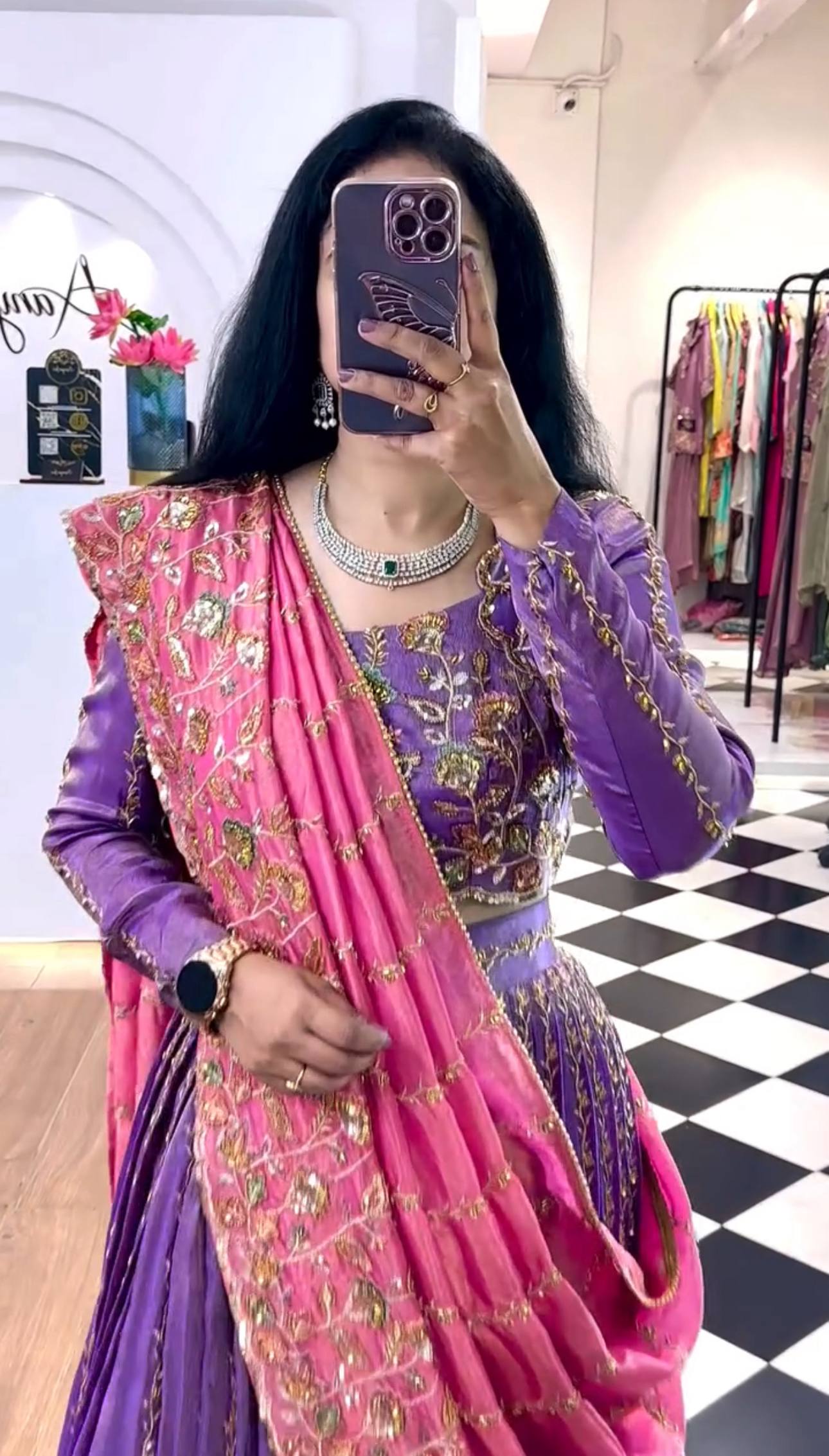 Designer Gold Crush Lehenga for Navratri and Weddings