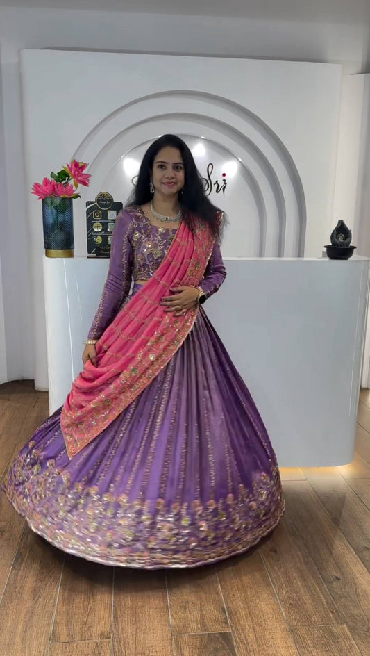Designer Gold Crush Lehenga for Navratri and Weddings