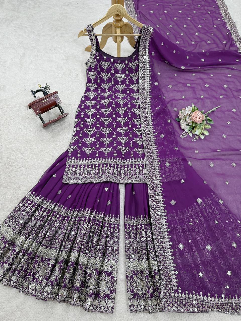 Royal Touch Georgette Sharara Set for Festive Evenings