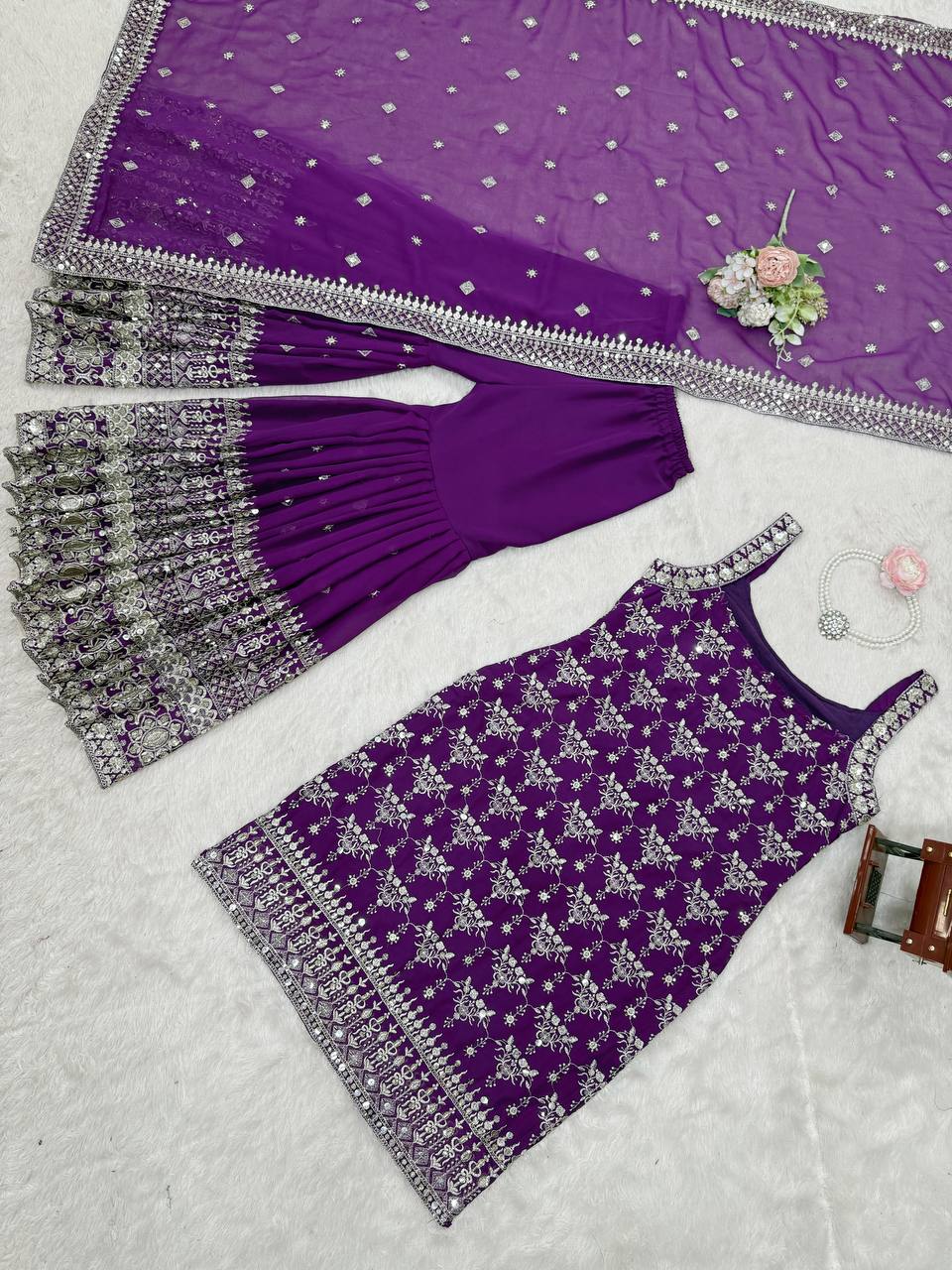 Royal Touch Georgette Sharara Set for Festive Evenings