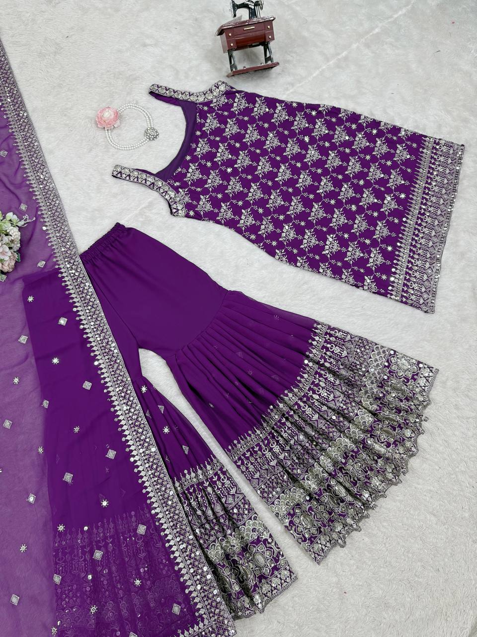 Royal Touch Georgette Sharara Set for Festive Evenings