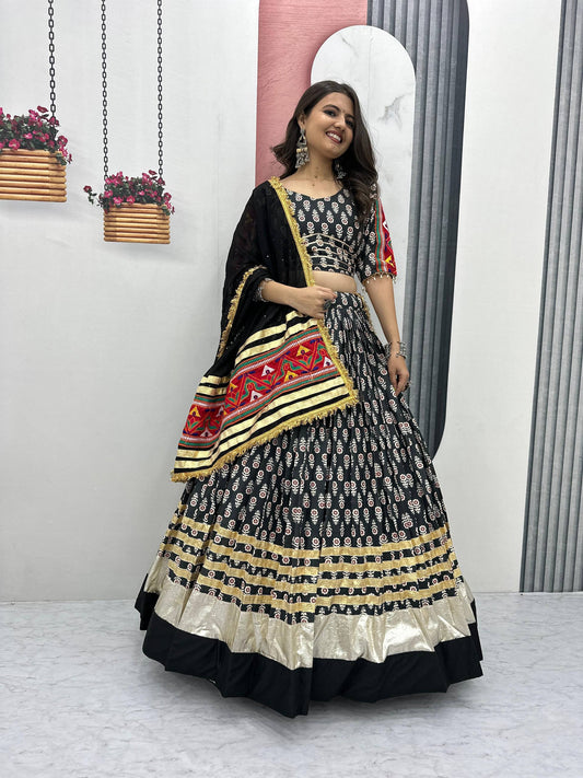 Navratri Special Gamathi Work Lehenga Choli with 6 Meter Flair